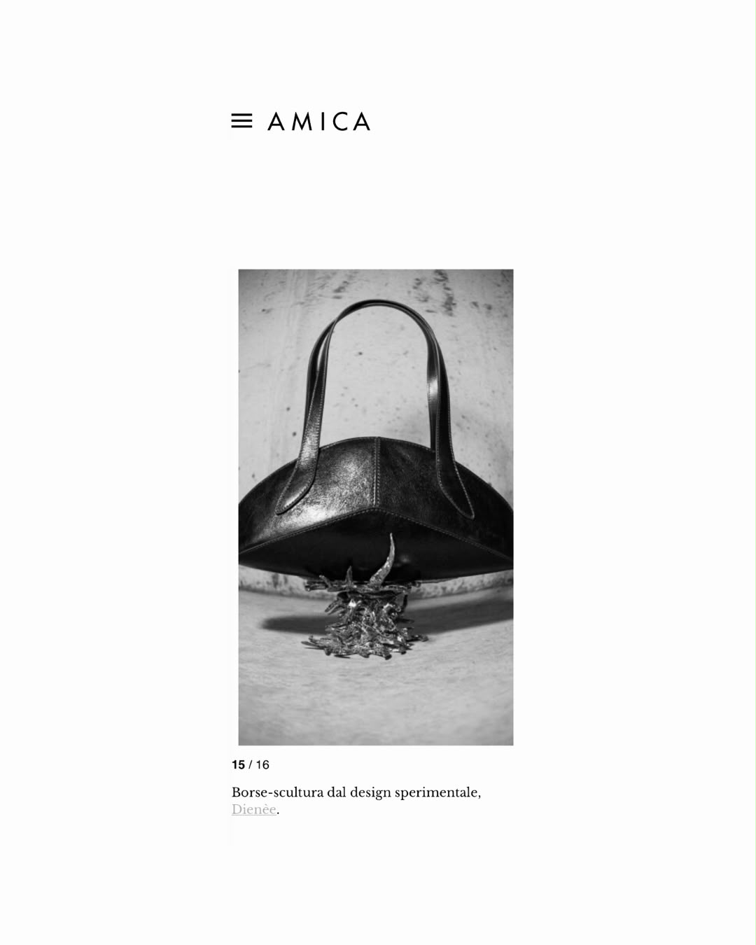 Amica feature on Made in Italy bags in the mid-tier price range, including Dienèe